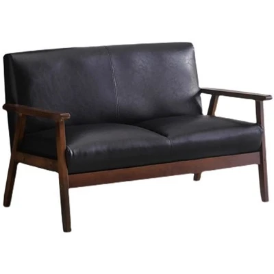 Leather Sofa With Solid Wood Frame